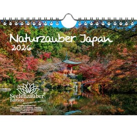 Naturzauber Japan DIN A5 Calendar for 2026 Landscape Nature Travel Country – Contents: 1 x Calendar, 1 x Christmas Pendant, 1 x Greeting Tag (Total 3 Pieces)