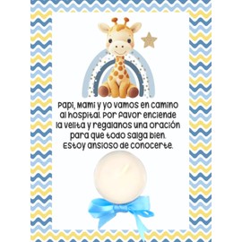 Paquete de 10 Tarjetas con Vela para Baby Shower (Jirafa)