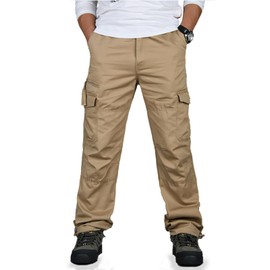 Pantalón Trabajo Tácticos Industrial Hombre Elástico,Pantalones de Hombre Cargo Multibolsillos Holgado 100 Algodón,para Senderismo                    