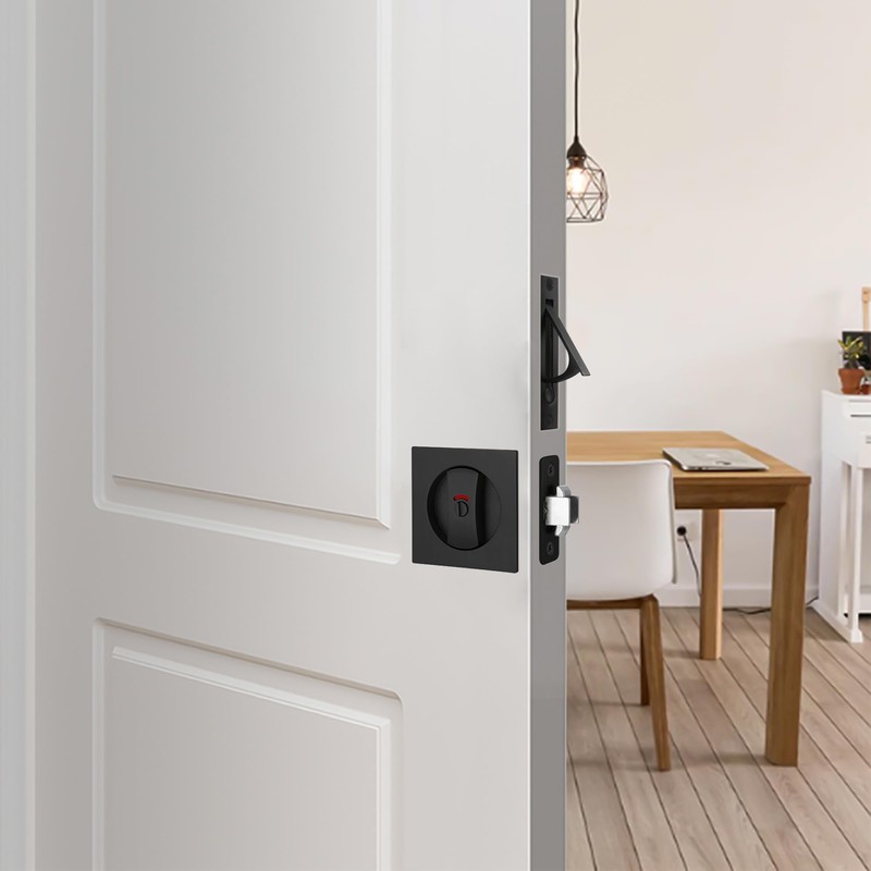 Malimali Pocket Door Lock, Pocket Door Hardware Square Door Lock