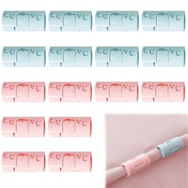 16 PCS Bed Sheet Clips Reusable Bed Sheet Grippers Premium ABS Plastic Fitted Sheet Retainer for Bedding Sheet Holders Accessories Bedsheet Fasteners for Fixed Duvet Cover Bed Sheets Snack Bags