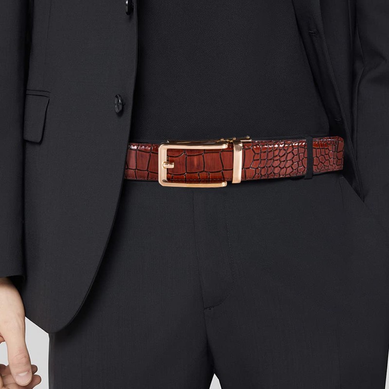 Barry.Wang Mens Ratchet Belt Christmas gift Designer Buckle with Colorful