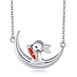 ONEFINITY Rabbit Necklace for Women: 925 Sterling Silver Rabbit Pendant, Cute Animal, Jewellery, Gift for Rabbit Lovers, Sterling Silver, No Gemstone