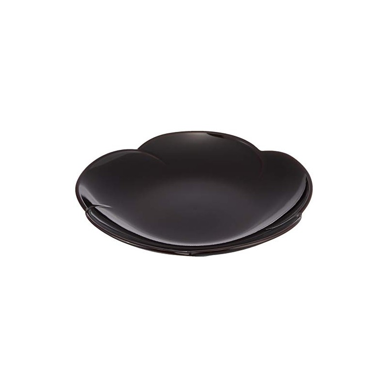 Mitani M17347-5 Yamanaka Lacquerware Medium Plate, Dark Brown, 5.9 inches