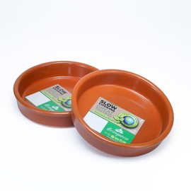 Graupera Terracotta Ceramic Casuela Earthenware Pot, 5.5 inches (14 cm), For 1 Person, Professional, Oven, Direct Fire, Ajillo Pot, Set of 2