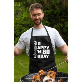 Print4U Apron Funny 80th Birthday Gift For Men & Ladies Turning 80 Present Pink