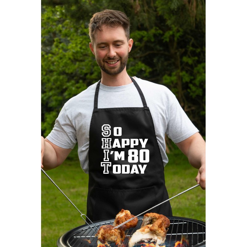 Print4U Apron Funny 80th Birthday Gift For Men & Ladies