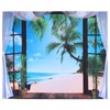 Window Beach Landscape Pattern Tapestry Wall Hanging for Living Room