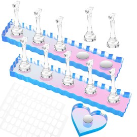 BAGTeck Nail Stand for Press Ons, Nail Holder for Painting Nails, Press on Nail Holder, 1 Heart Shaped Acrylic Magnetic Nail Stands for Nail Art with Double-sided Tape Home Salon DIY Display Supplies