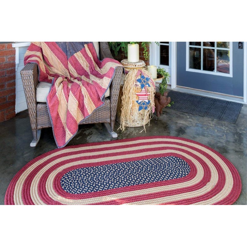 3' x 5' Rustic Flag Braided Rug