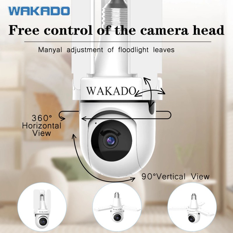 New 2MP Floodlight Wireless Smart Home WiFi Light Bulb Camera