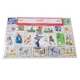 Explora Sport Stamp Collection of 100 - From Around the World/All Different/Winter or Summer/Collectable Souvenir