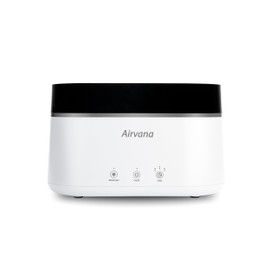 Airvana AquaFlame Ultrasonic Humidifier (.75L) - Vibration Technology Humidifier with Essential Oil Diffuser – Tabletop Design for Personal Use, Dorm Rooms, & Desks - White