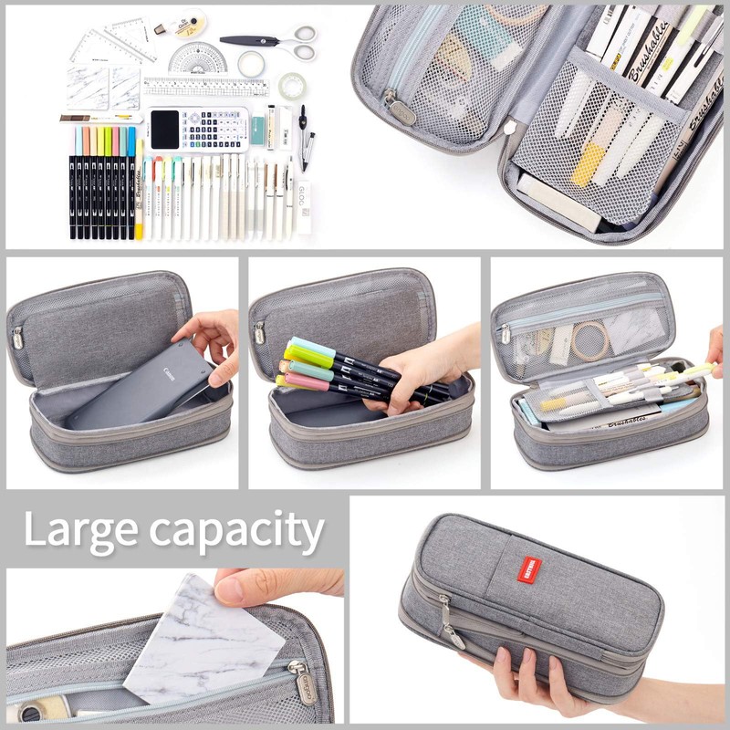 EASTHILL Big Capacity Pencil Pen Case Office College School Large