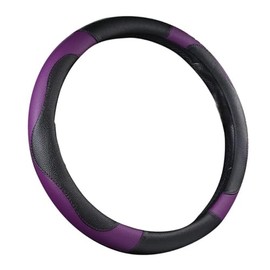 ISTN - Funda para volante de coche de 38 cm de cuero sintético transpirable para hombre estilo deportivo con color de contraste