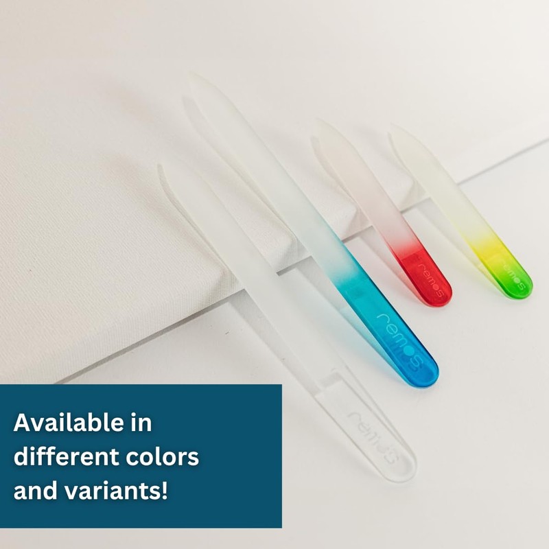 REMOS Nail File Genuine Tempered Glass with Double-Sided Grinding Surface