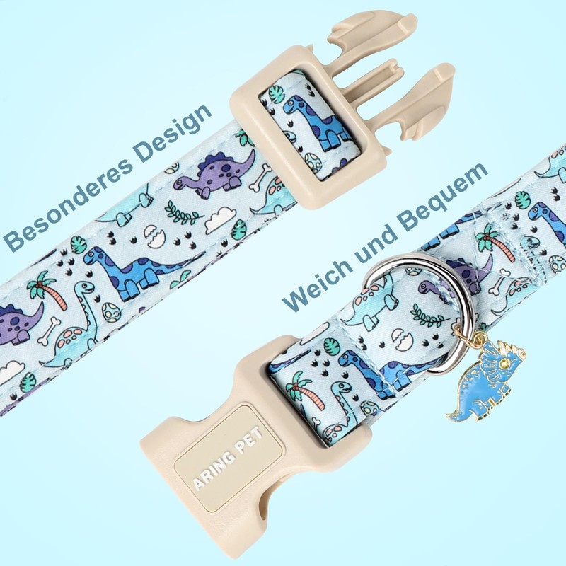 ARING PET Dog Collar, Cute Dinosaur Dog Collar with Quick