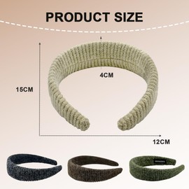 Fashionable Hard Headband Knitted Headband for Women and Girls, Non-Slip, Fabric Covered, Wide, Hair Accessory Headband for Everyday and Leisure (Beige, One Size)