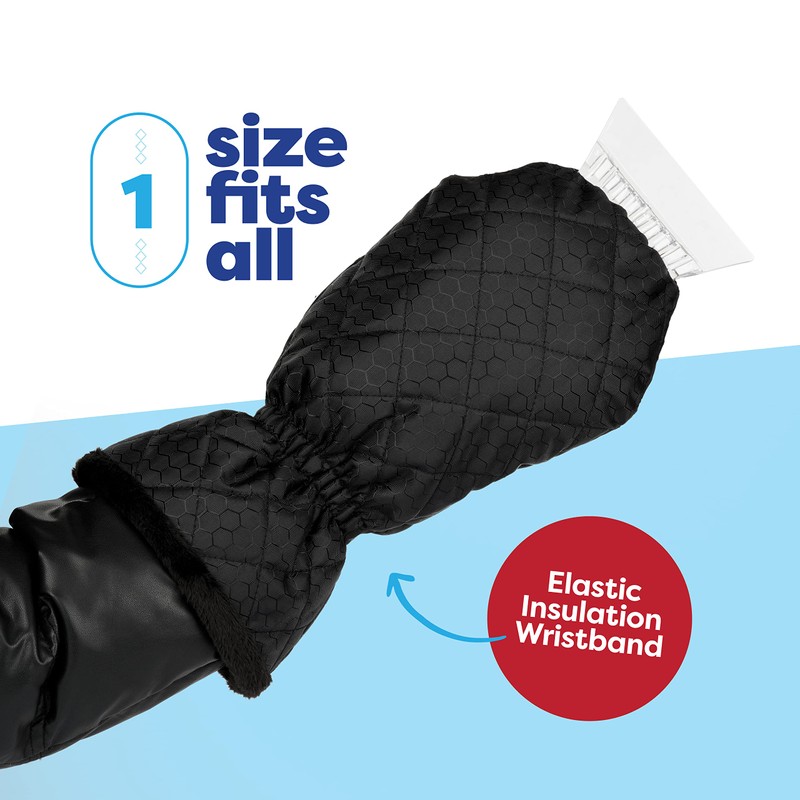 SCRUBIT Ice Scraper with Glove - Car Windshield Scraper for