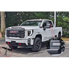 XTREME TRUX Gloss Black Mirror Cap Covers Trim Set For 20-25 GMC Sierra 2500 3500 Paintable