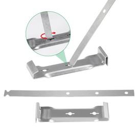 Ypzxola 10 Sets 5" Aluminum Roof Gutter Hanger with Straps,Aluminum and Steel Roof Gutters Fixing without Eaves Ideal for Aluminum and Steel Gutters, Strong and Durable Roof Gutter Support Solution