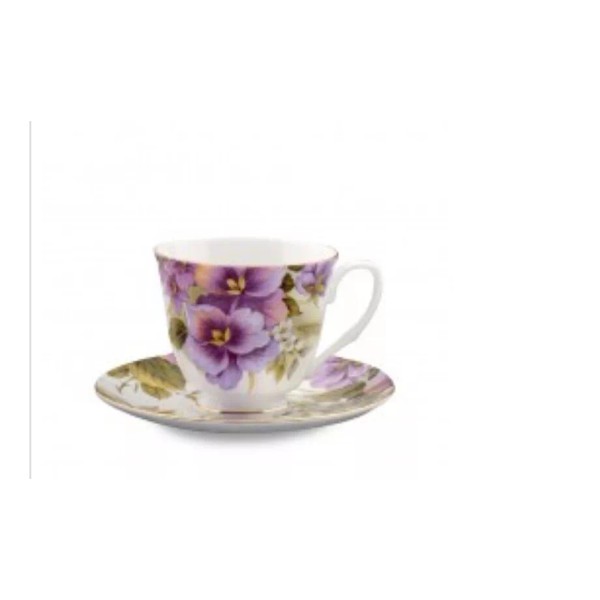 Grace Teaware Pansy Fine Bone China Cup And Saucer Set