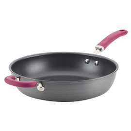 Rachael Ray Create Delicious Deep Hard Anodized Nonstick Frying Pan / Fry Pan / Hard Anodized Skillet - 12.5 Inch, Gray