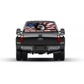AMERICAN FLAG Eagle Rear Window Graphic Decal Truck Patriotic waving