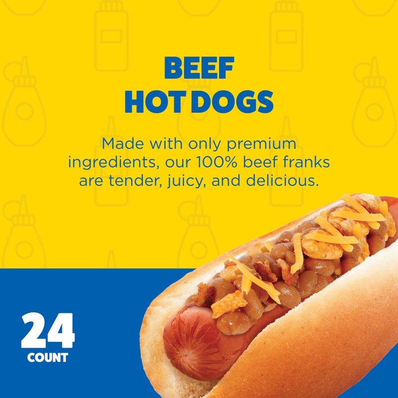 Ball Park Beef Hot Dogs, Original Length, 24 Count (Club
