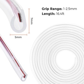 CTRICALVER Car Door Edge Protector, 5M Car Edge Trim Seal Protector U Shaped Car Protection Door Edge Guard Fit Most Cars (Transparent)