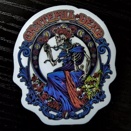 2 ¼" Grateful Dead & Co - Jerry Garcia -  Bertha Skeleton Roses Vinyl Stickers