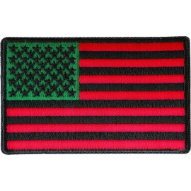 Ivamis American Flag with African Colors Iron on Patch- 3.2x2 inch - P6763