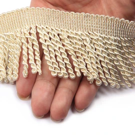HedongHexi Curtain Fringes Bullion Fringe Trim 5/10 Yard x 2.5 Inches Fabric Trims Sewing DIY Decoration for Curtain Sofa Clothes (Beige, 10yard)