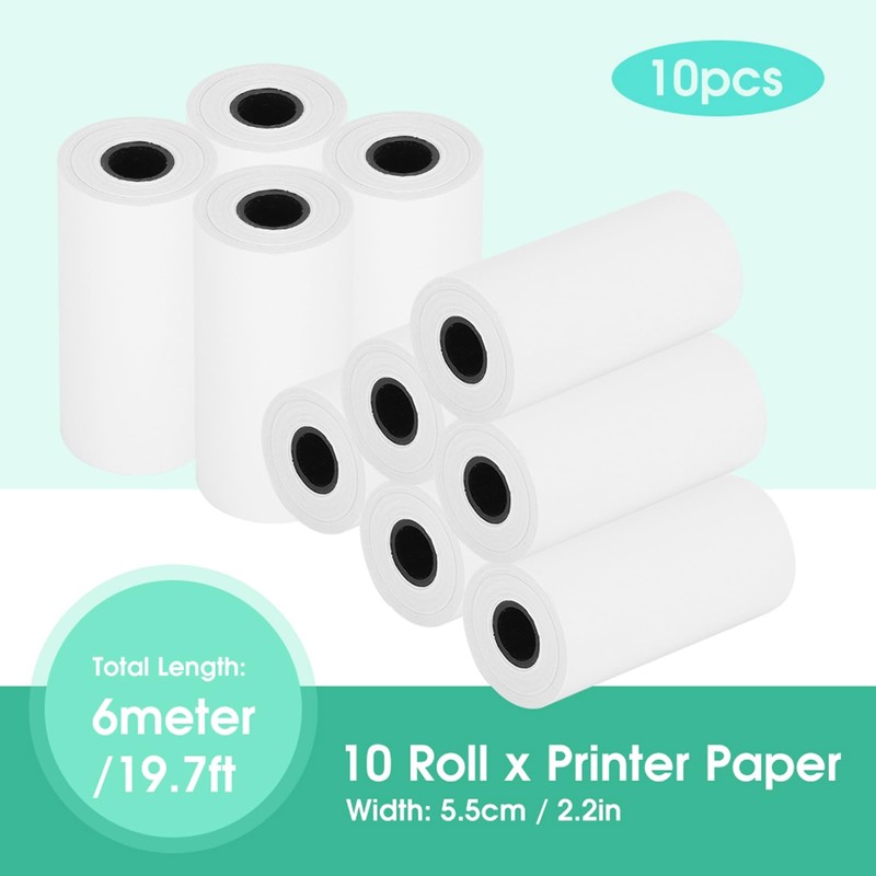 Sunicon 10pcs Mini Photo Printer Paper Roll,Mini Pocket Printer Refill