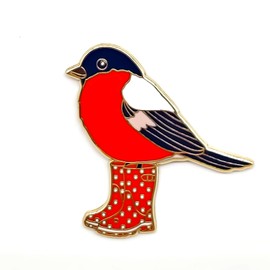 Adorable Booted Bird Pin - Animal World Series - Enamel Lapel Pin - Plated Badge for Clothing, Bags, and Lanyards