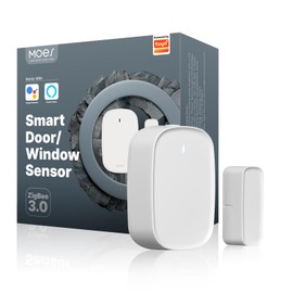 MOES Zigbee Door and Window Sensor Monitor, Require MOES Zigbee Hub, Smart Contact Sensor, Security Guard for Home Automation, Support Tuya Smart Life