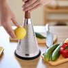 Cone Cheese Grater with Handle Stainless Steel Triple Function Wood