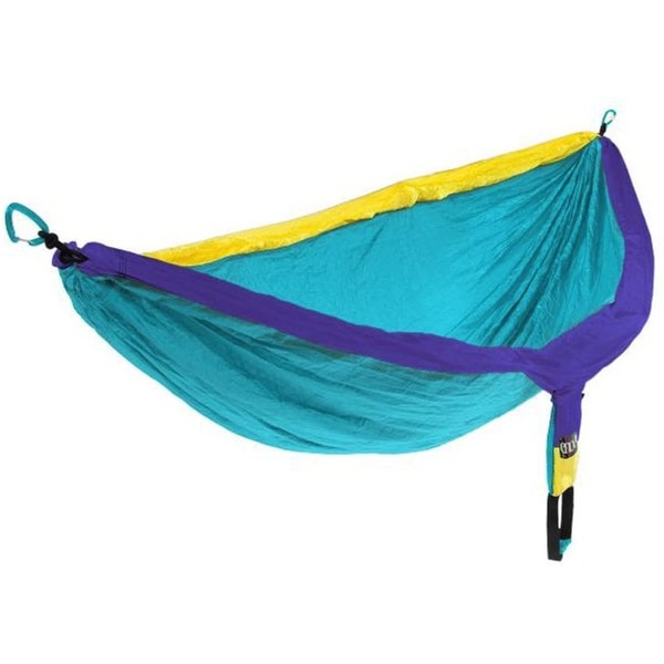 ENO, Eagles Nest Outfitters DoubleNest Lightweight Camping Hammock, 1 to 2 Person, Yellow/Teal/Purple