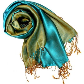 Lorenzo Cana Luxury Pashmina Women's Reversible Scarf 70% Silk 30% Viscose Scarf 70 x 190 cm Two Tone Scarf Wrap Shawl Reversible Double Face - 70 x 190 cm