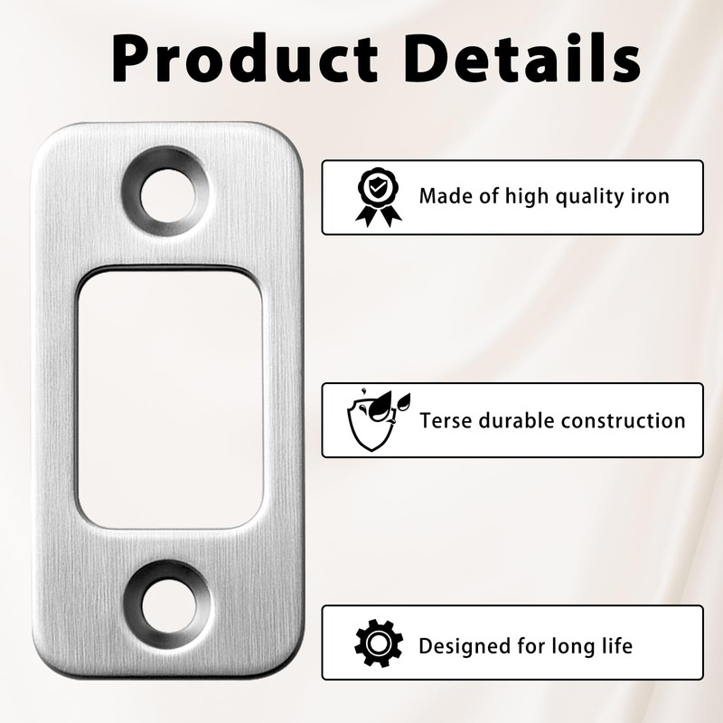 2 Pack Deadbolt Strike Plate Door Strike Plate 1" x