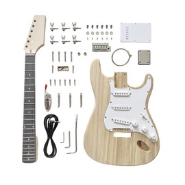 DBL ST Style DIY Electric Guitar Kit,DIY Build Your Own Guitar,6-strings with Paulownia Body and Maple Neck,DIY Guitar Kit for Beginners and Professionals