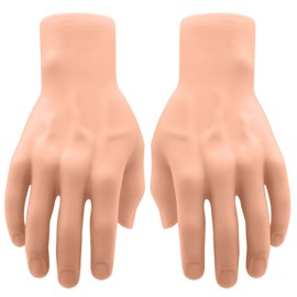 JOYIN 2 Spooky Halloween Decoration Realistic Hands Props Stage Hands for Photo Booth, Trick or Treat Decorations, Halloween Costume Props, Haunted House Decor Beige