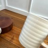 Crate & Barrel Roulette White Ribbed Mugs Spal Porcelain Portugal