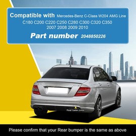 Goholy Car Rear Bumper Tow Hook Cover Compatible with Mercedes-Benz C-Class W204 AMG Line Fit C180 C200 C300 C350 2007 2008 2009 2010 Trailer Cover Cap 2048850226 Towing Eye Cap Silver