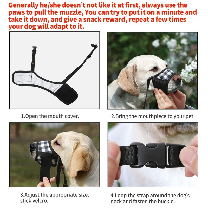 HEELE Dog Muzzle,Soft Nylon Muzzle Anti Biting Barking Chewing,Air Mesh
