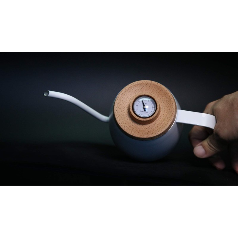 SimpleReal Tamago Mini Coffee Drip Kettle with Thermometer, Lightweight, Induction