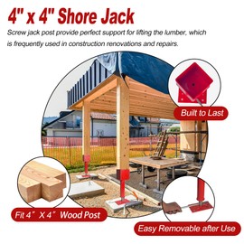 Adjustable Screw Jacks, 4" x 4" Screw Jack Post House Jacks for Leveling, 13.2" - 18.7" Height Range, 24700 lbs Load Capacity, Lifting Floor Crawlspace Basement Shore Beam Jack, 2 Pack