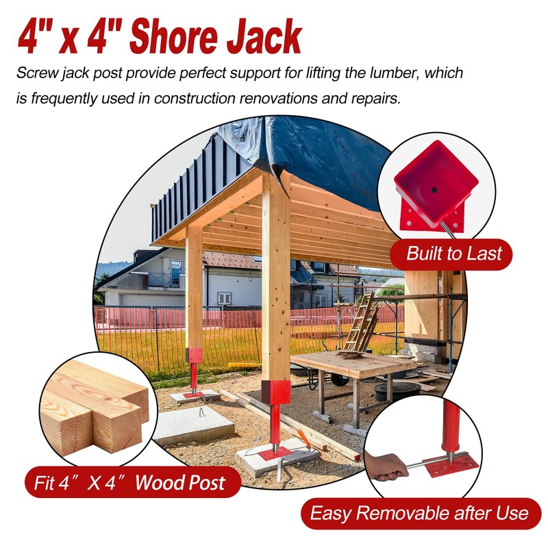 Adjustable Screw Jacks, 4" x 4" Screw Jack Post House
