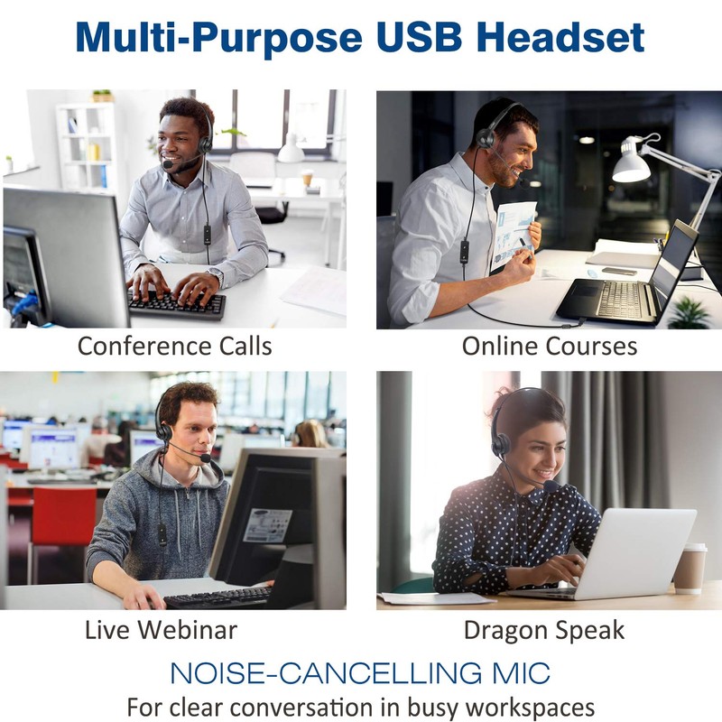 USB Headset PC for Business Skype UC Lync SoftPhone Call