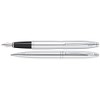 Cross Calais Polished Chrome Ballpoint Pen & Fountain Pen with